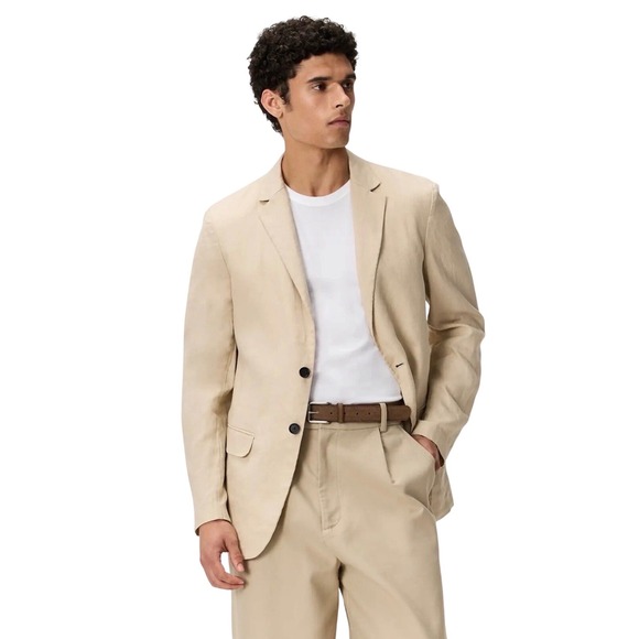 Quince Other - NWT Quince European Linen Blazer Men's XL Driftwood Beige Tan Summer Lightweight